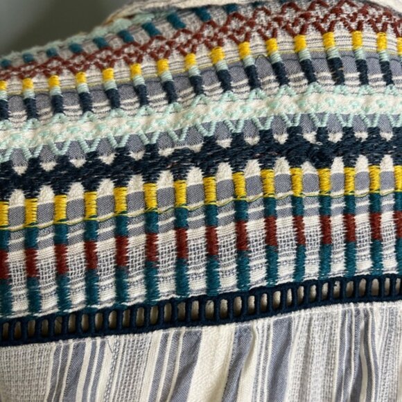 Pilcro & the Letterpress Anthropologie Long Sleeve Button Down Shirt Embroided S - Picture 7 of 10